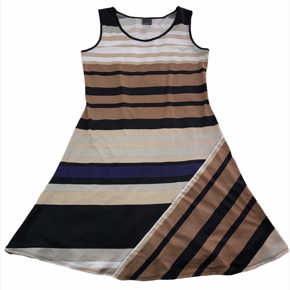 Covington Striped Tank Top A-Line Dress